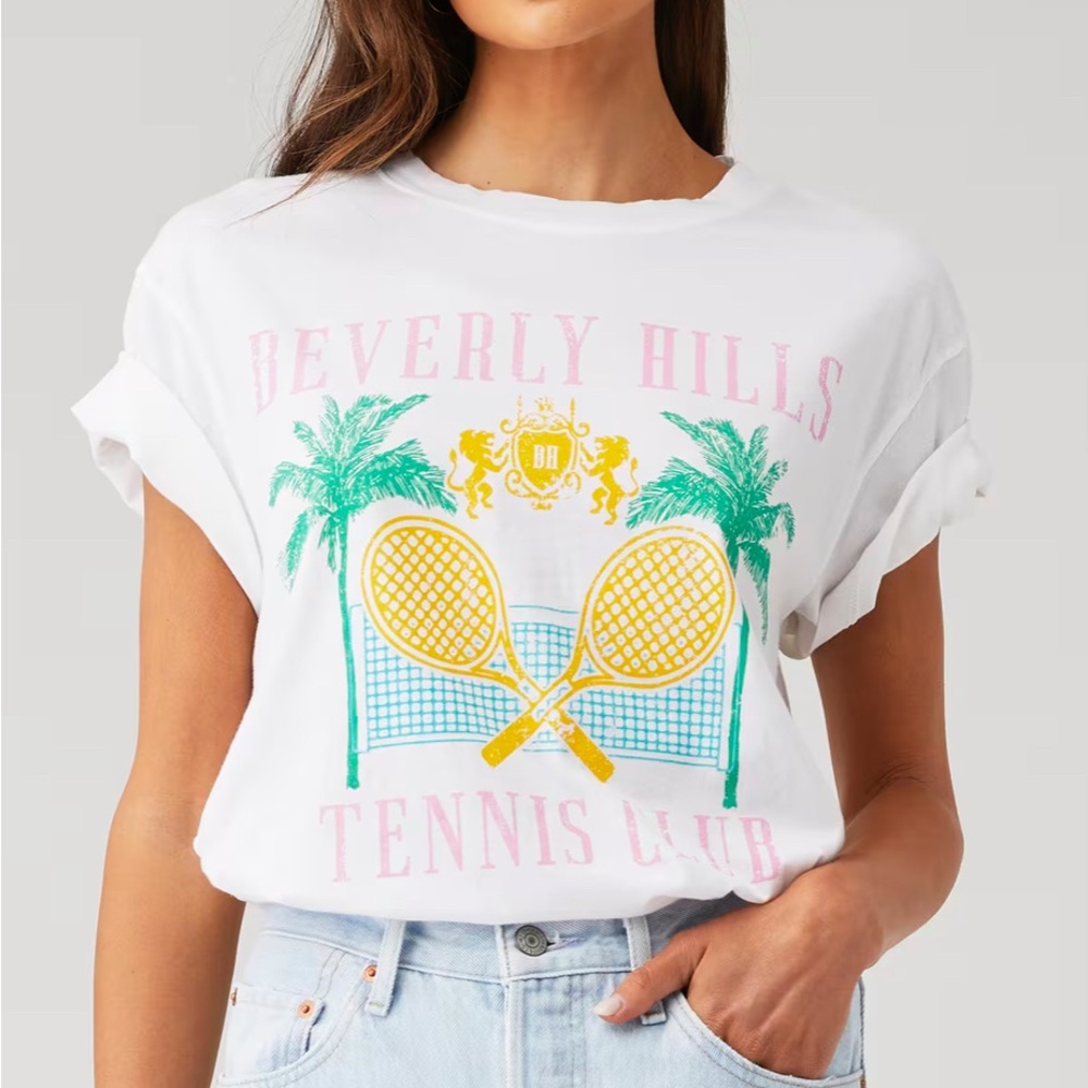 Show Me Your MuMu Pink tennis oversized Logo‎ Tee XS and S